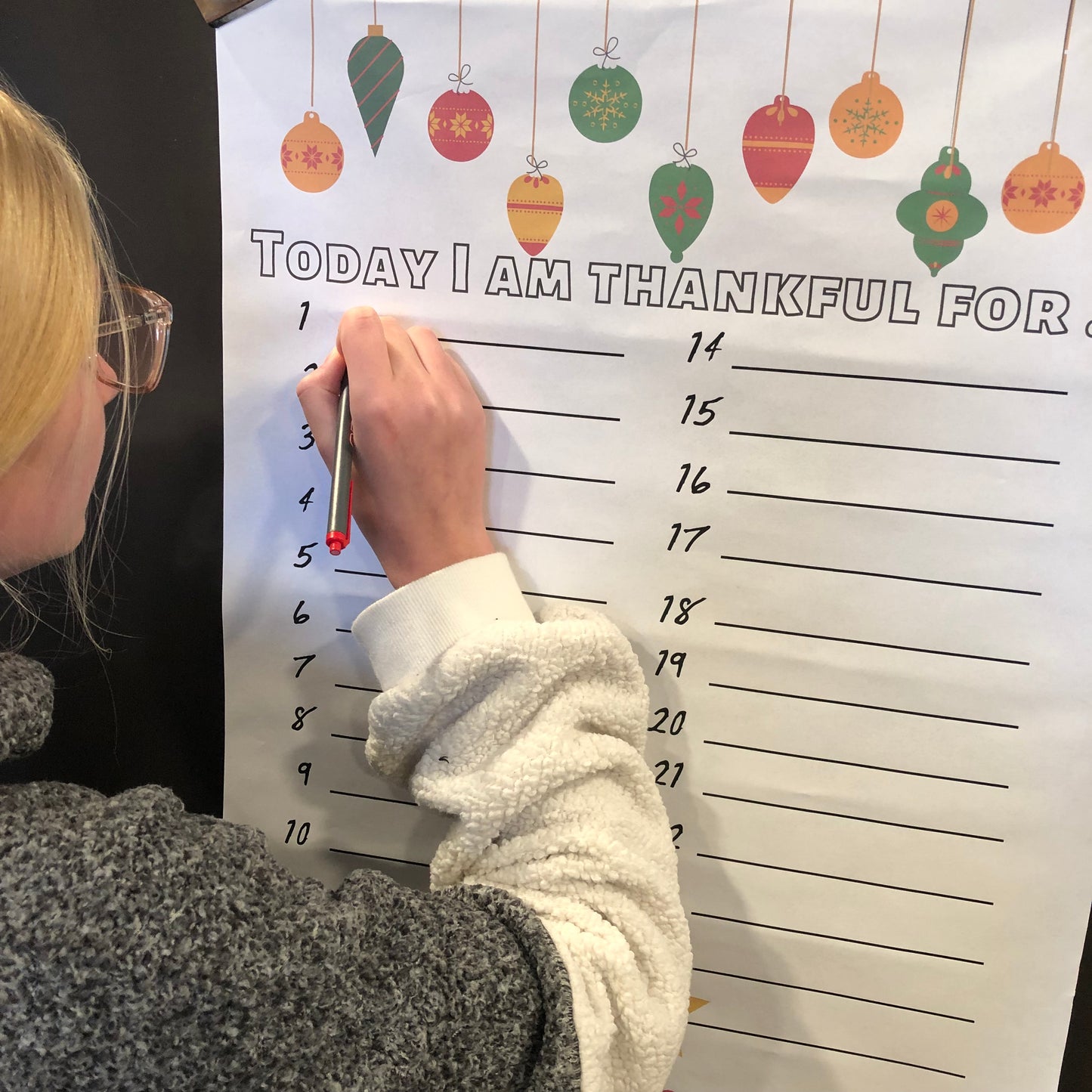Christmas Thankful advent countdown