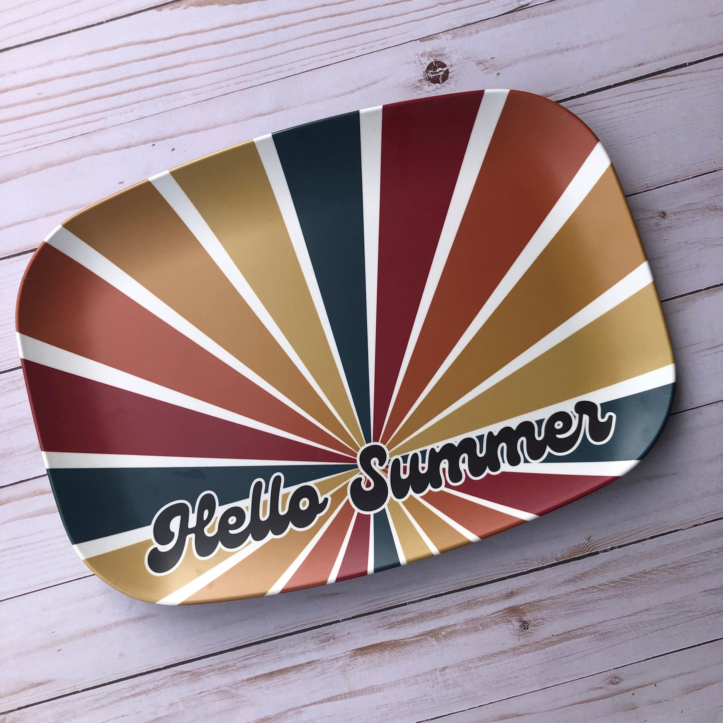 hello summer grill plate or serving platter