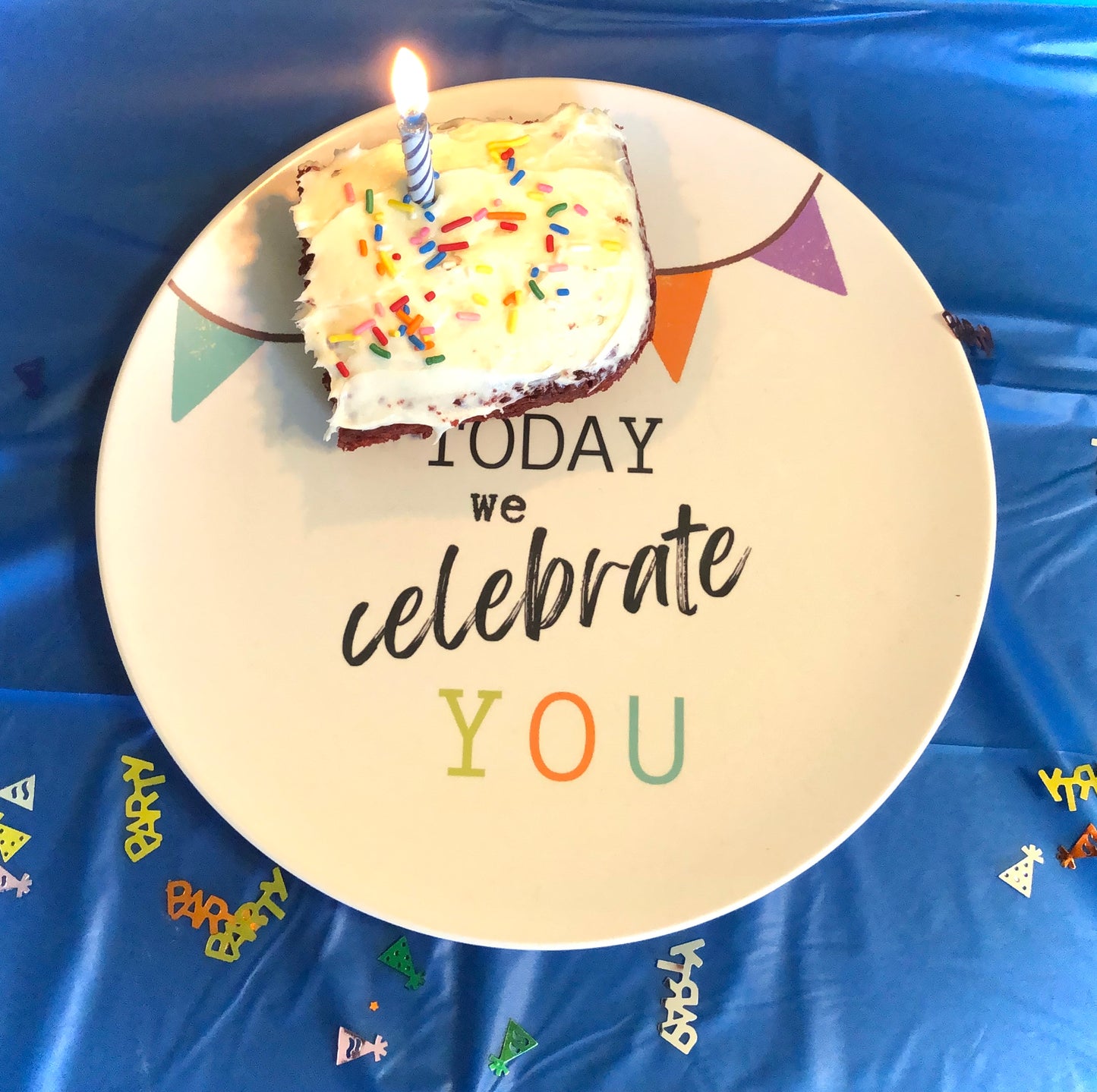 celebrate you birthday plate colorful 